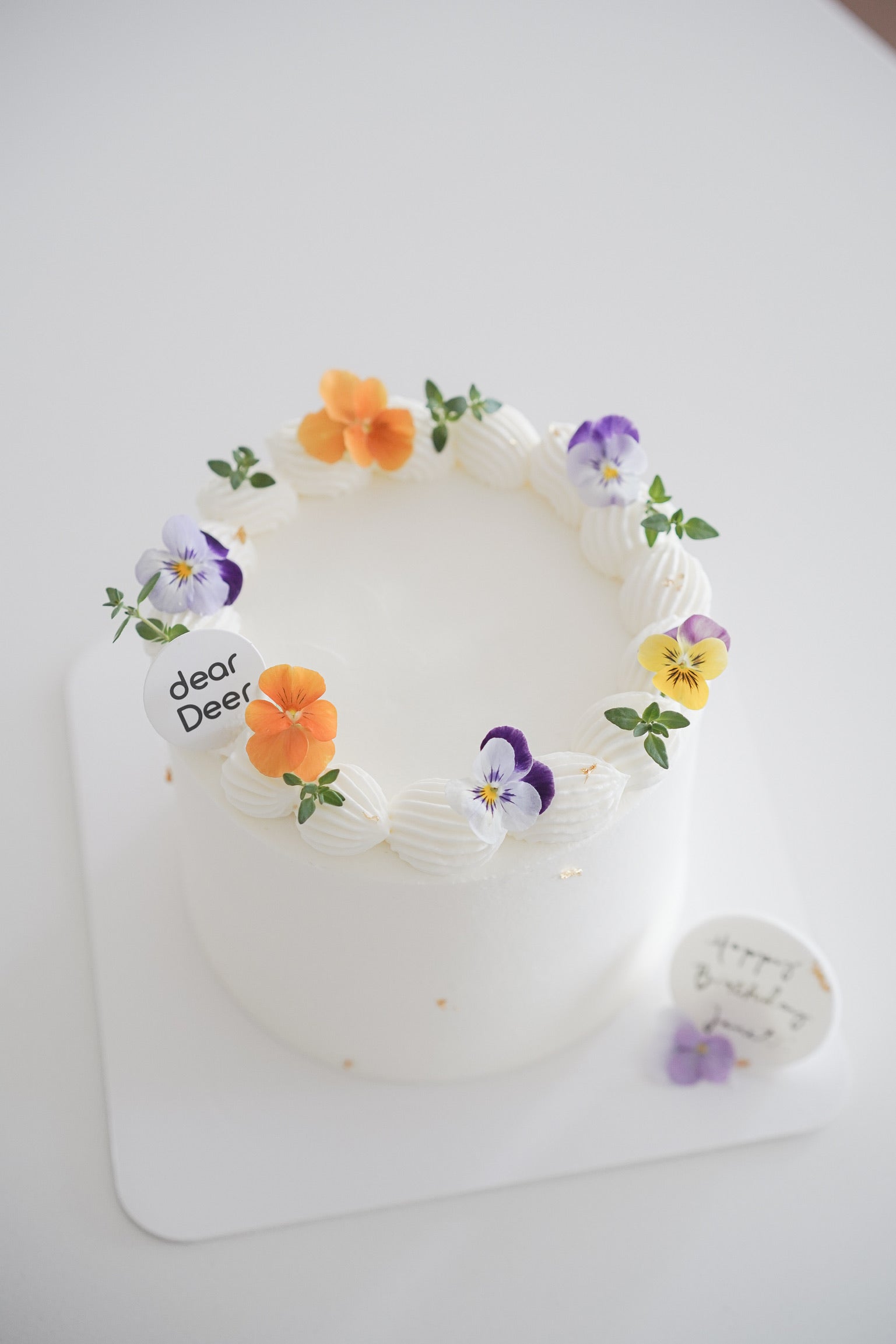 Pansy Cream Cake (summer only) dearDeer Baking and Pastry Lab
